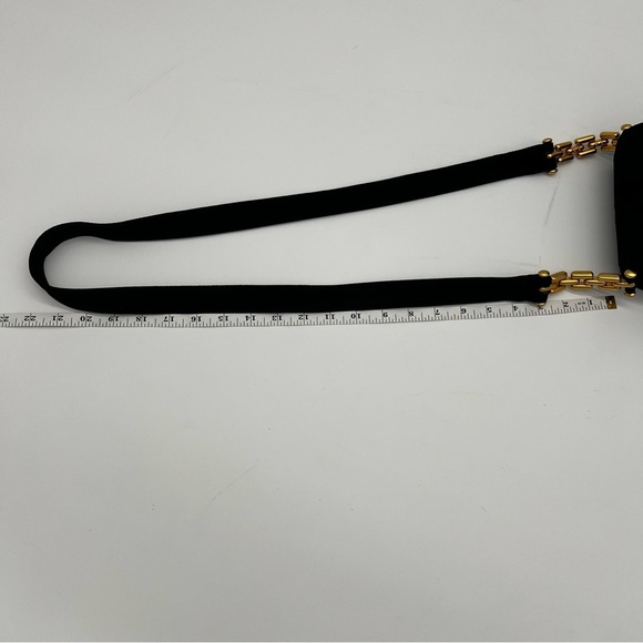Vintage Frenchy of California Suede Crossbody Bag Black Gold Chain Strap USA - Picture 11 of 12